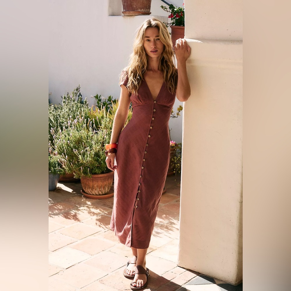 Free people new in town midi in withered rose- size small- new with tags